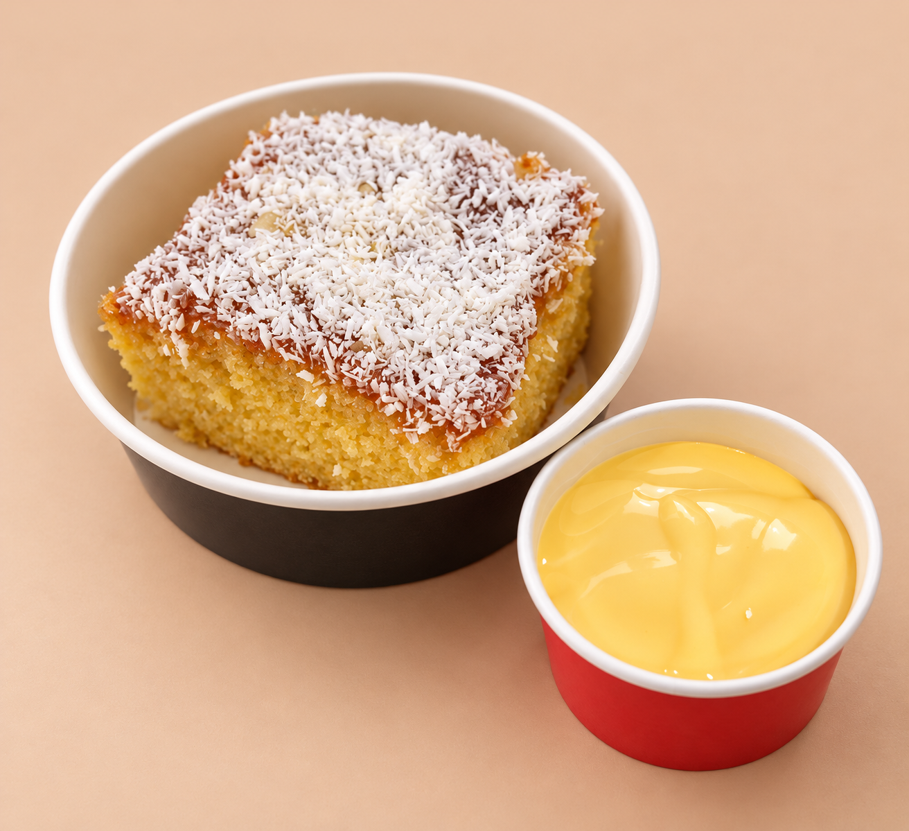 Old School Jam & Coconut Sponge with Custard